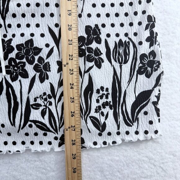 Dressbarn Polka Dot Floral Gauze Tunic Top Peasant Boho B & W Womens 18/20 - Picture 10 of 11